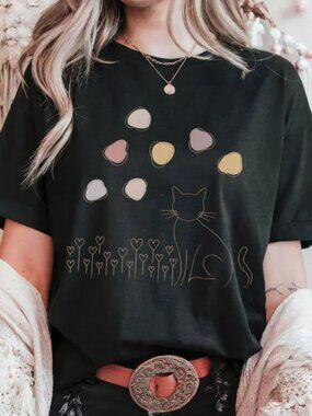 Cat Lover Shirt, Cute Graphic Cat Tee, Spring Cat Shirt